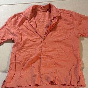 Havanera Vintage Salmon  Button-Up Shirt Linen blend